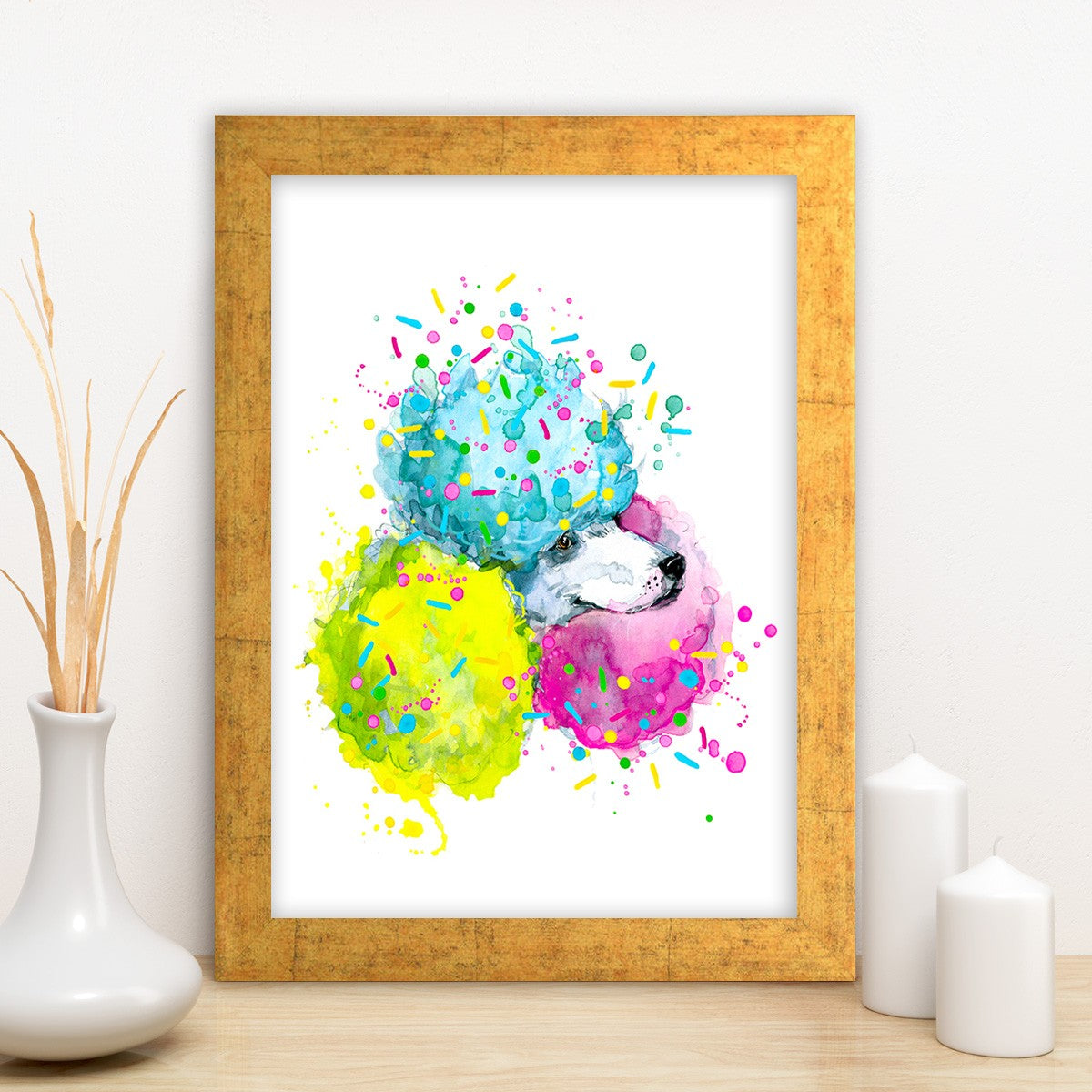 Quadro Decorativo MDF Emoldurado - Arte Multicolor 24x29cm com Moldura de Madeira 2cm