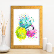 Quadro Decorativo MDF Emoldurado - Arte Multicolor 24x29cm com Moldura de Madeira 2cm