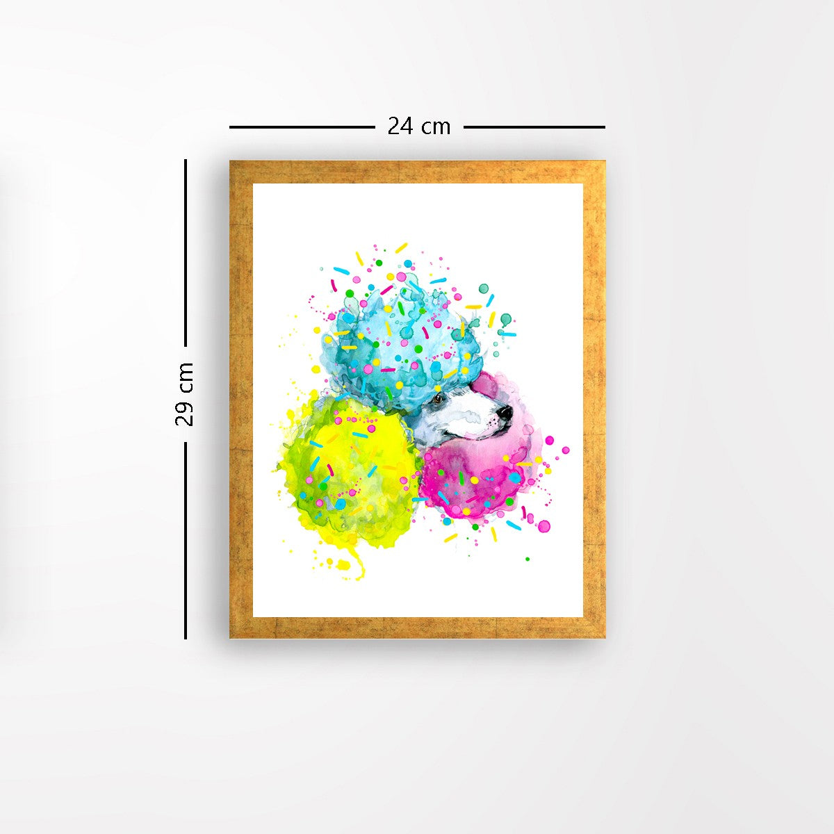 Quadro Decorativo MDF Emoldurado - Arte Multicolor 24x29cm com Moldura de Madeira 2cm