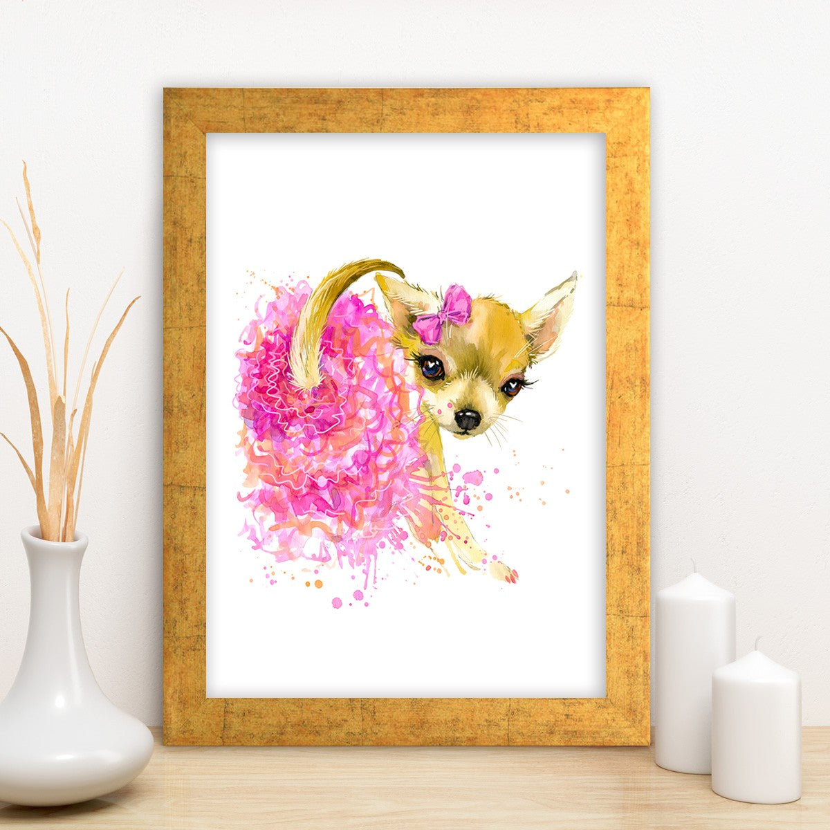 Quadro Decorativo MDF Emoldurado - Arte Multicolor 24x29cm com Moldura de Madeira 2cm