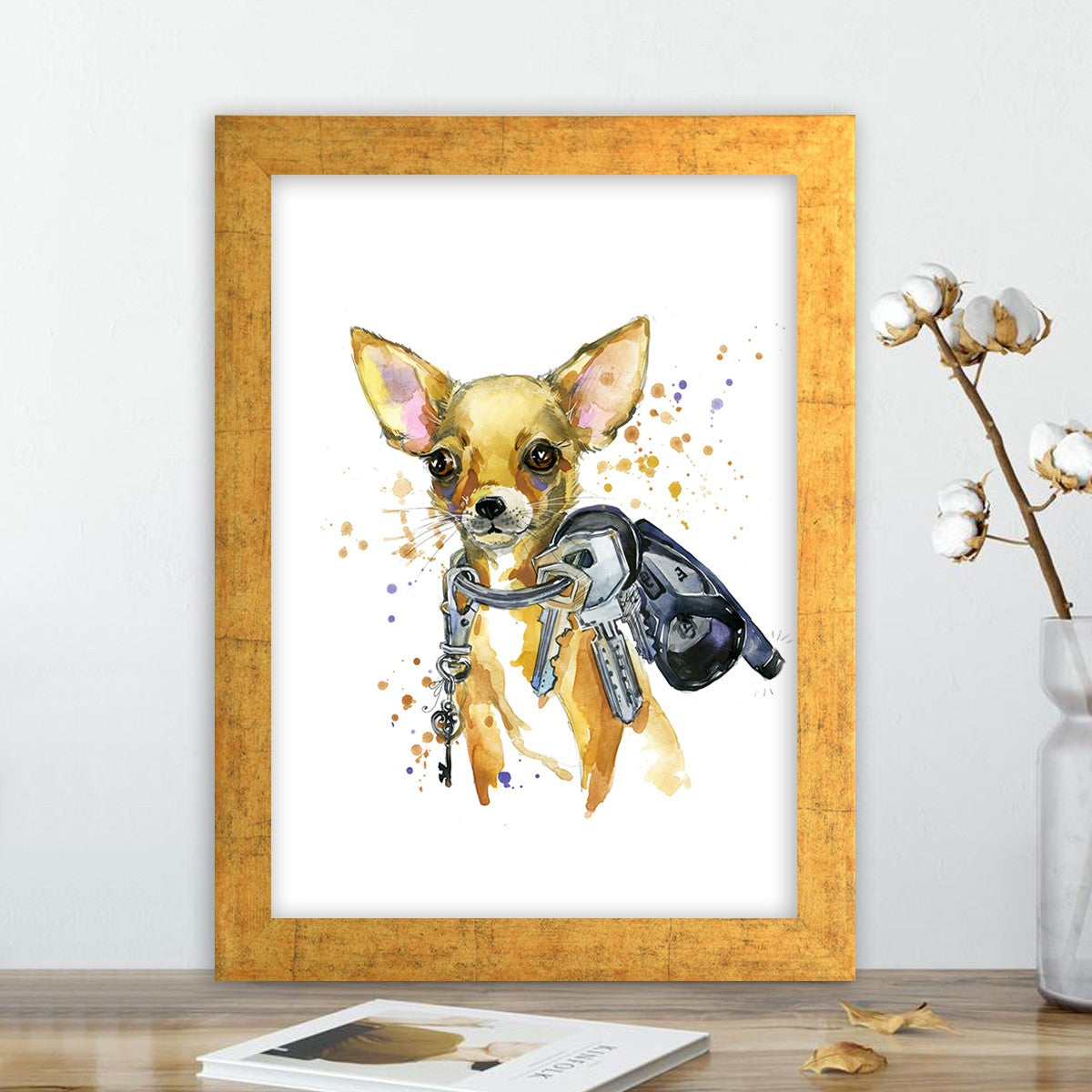 Quadro Decorativo MDF Emoldurado - Arte Multicolor 24x29cm com Moldura de Madeira 2cm