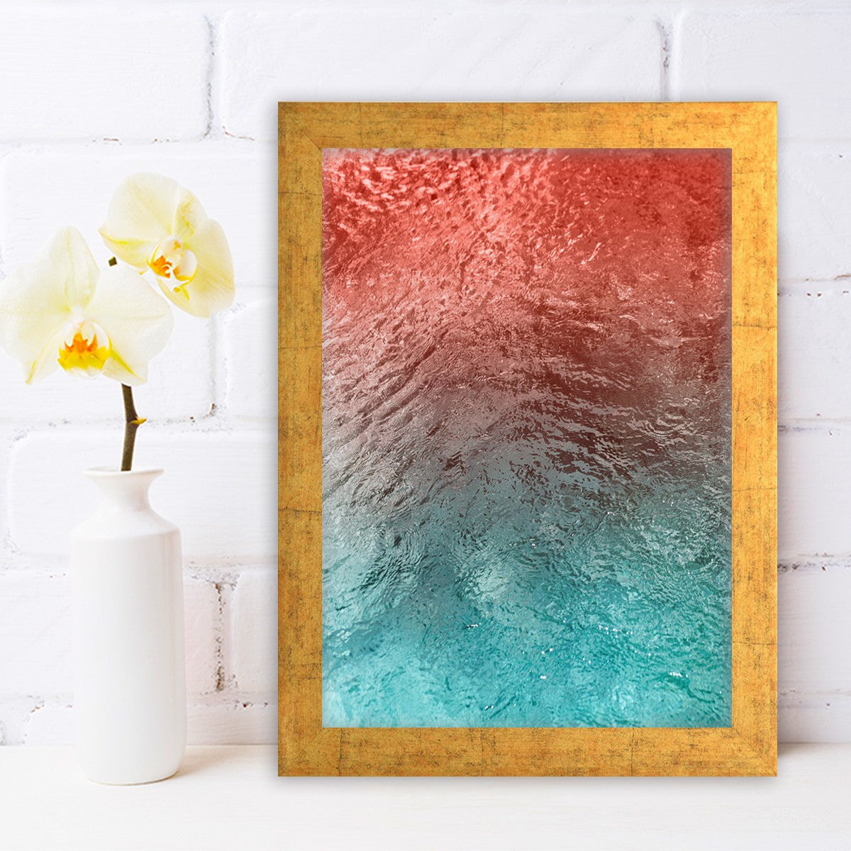 Quadro Decorativo MDF Emoldurado - Arte Multicolor 24x29cm com Moldura de Madeira 2cm