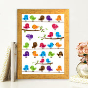 Quadro Decorativo MDF Emoldurado - Arte Multicolor 24x29cm com Moldura de Madeira 2cm