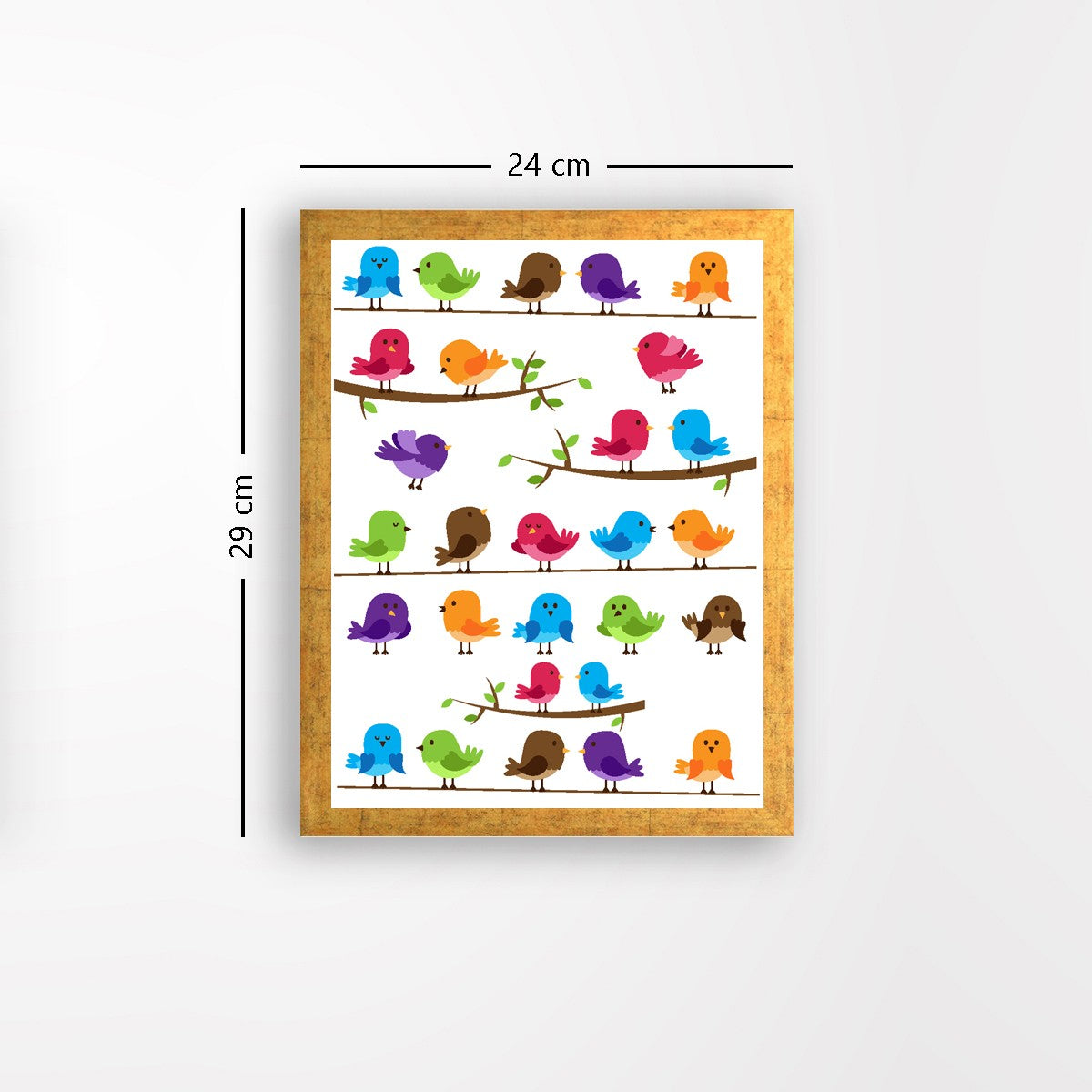 Quadro Decorativo MDF Emoldurado - Arte Multicolor 24x29cm com Moldura de Madeira 2cm