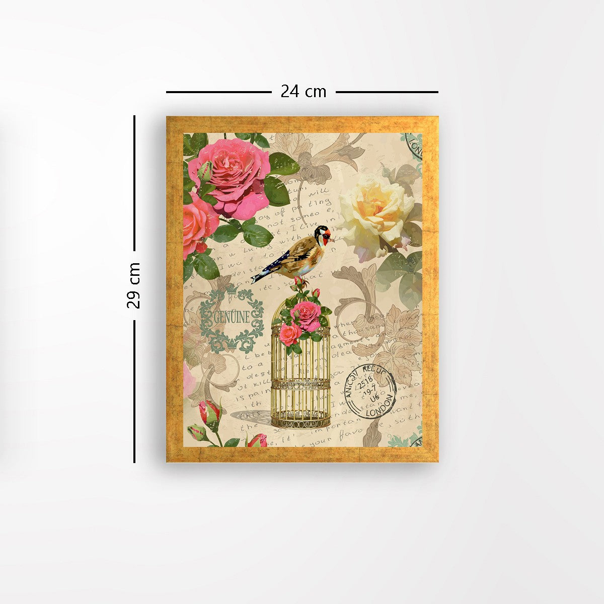 Quadro Decorativo MDF Emoldurado - Arte Multicolor 24x29cm com Moldura de Madeira 2cm