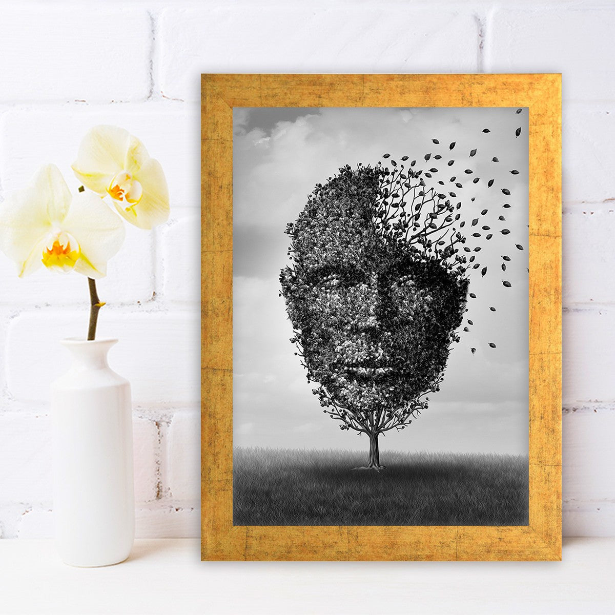 Quadro Decorativo MDF Emoldurado - Arte Multicolor 24x29cm com Moldura de Madeira 2cm