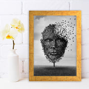 Quadro Decorativo MDF Emoldurado - Arte Multicolor 24x29cm com Moldura de Madeira 2cm