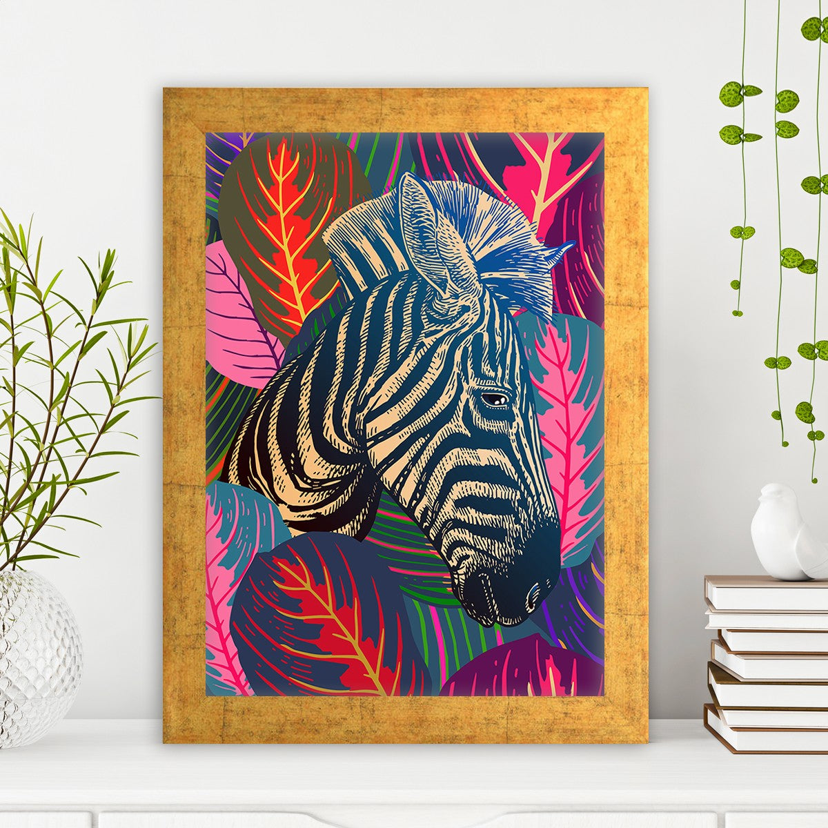 Quadro Decorativo MDF Emoldurado - Arte Multicolor 24x29cm com Moldura de Madeira 2cm