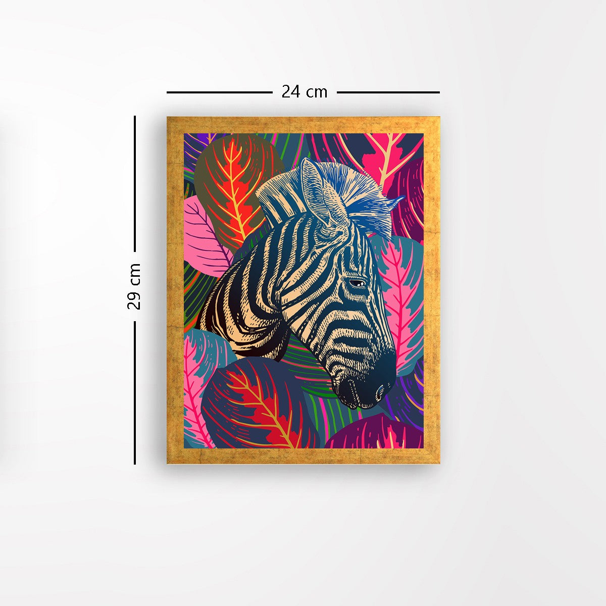 Quadro Decorativo MDF Emoldurado - Arte Multicolor 24x29cm com Moldura de Madeira 2cm