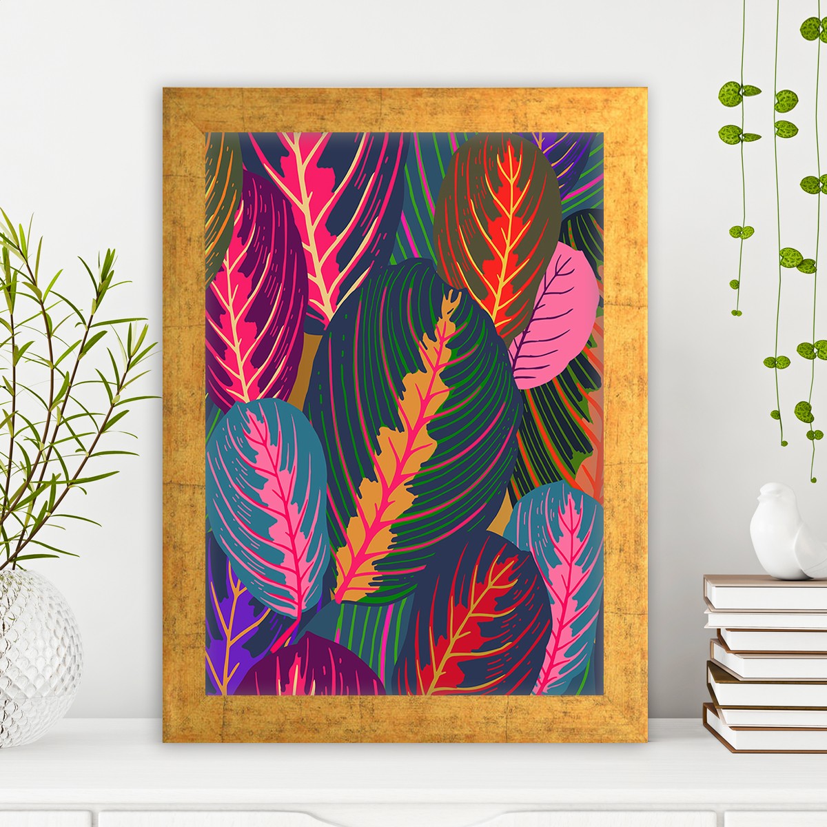 Quadro Decorativo MDF Emoldurado - Arte Multicolor 24x29cm com Moldura de Madeira 2cm