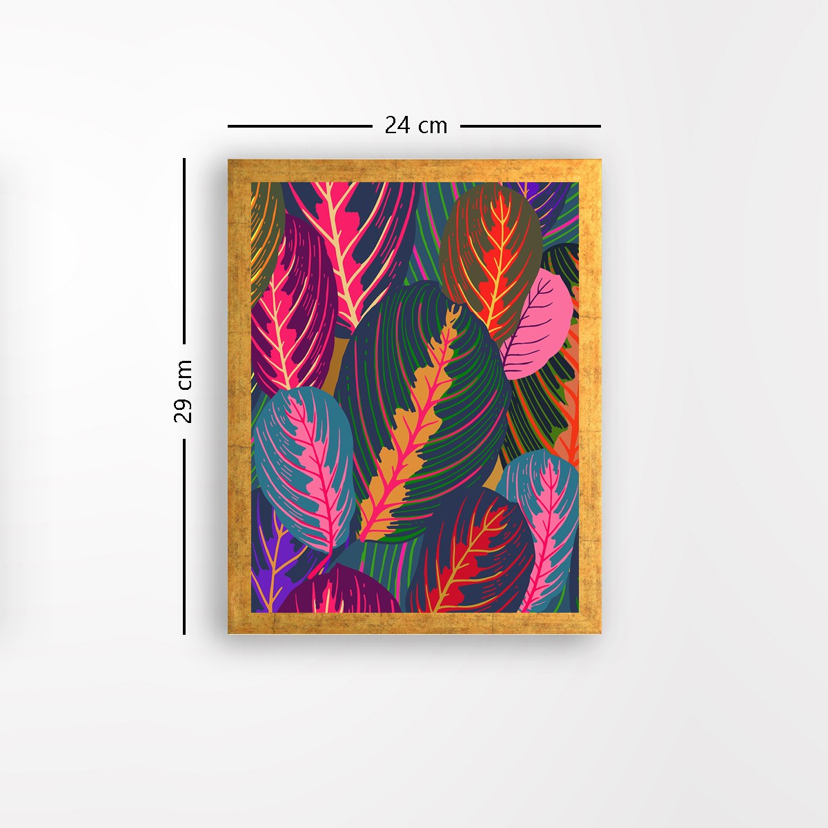 Quadro Decorativo MDF Emoldurado - Arte Multicolor 24x29cm com Moldura de Madeira 2cm