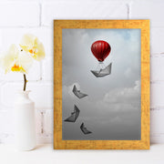 Quadro Decorativo MDF Emoldurado - Arte Multicolor 24x29cm com Moldura de Madeira 2cm