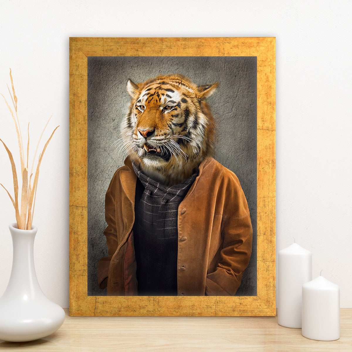 Quadro Decorativo MDF Emoldurado - Arte Multicolor 24x29cm com Moldura de Madeira 2cm