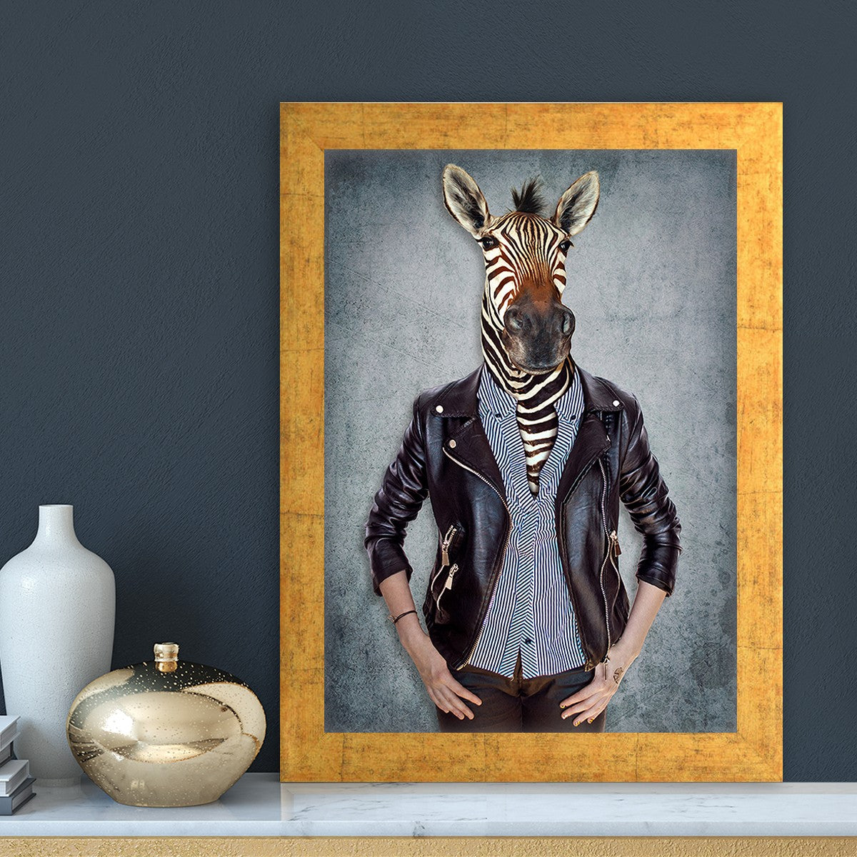 Quadro Decorativo MDF Emoldurado - Arte Multicolor 24x29cm com Moldura de Madeira 2cm