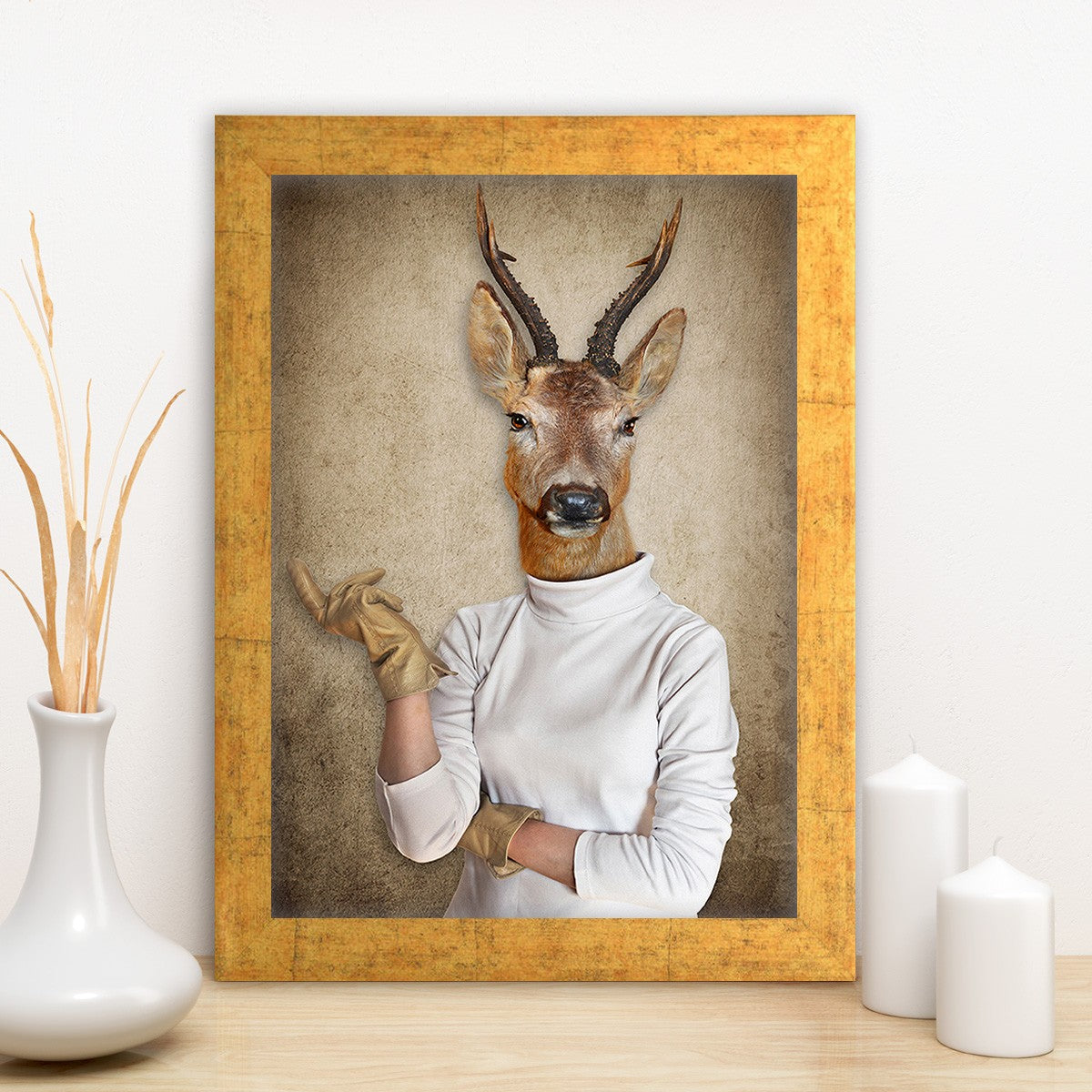 Quadro Decorativo MDF Emoldurado - Arte Multicolor 24x29cm com Moldura de Madeira 2cm