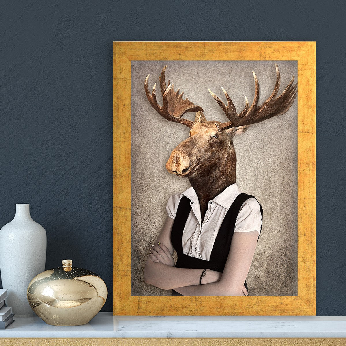 Quadro Decorativo MDF Emoldurado - Arte Multicolor 24x29cm com Moldura de Madeira 2cm