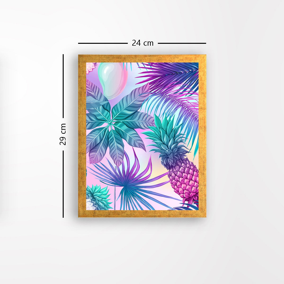 Quadro Decorativo MDF Emoldurado - Arte Multicolor 24x29cm com Moldura de Madeira 2cm