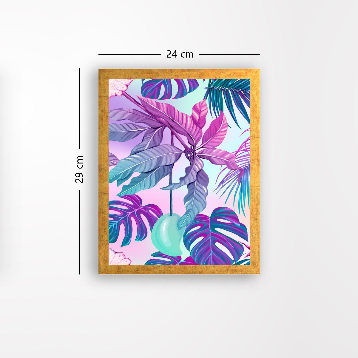 Quadro Decorativo MDF Emoldurado - Arte Multicolor 24x29cm com Moldura de Madeira 2cm