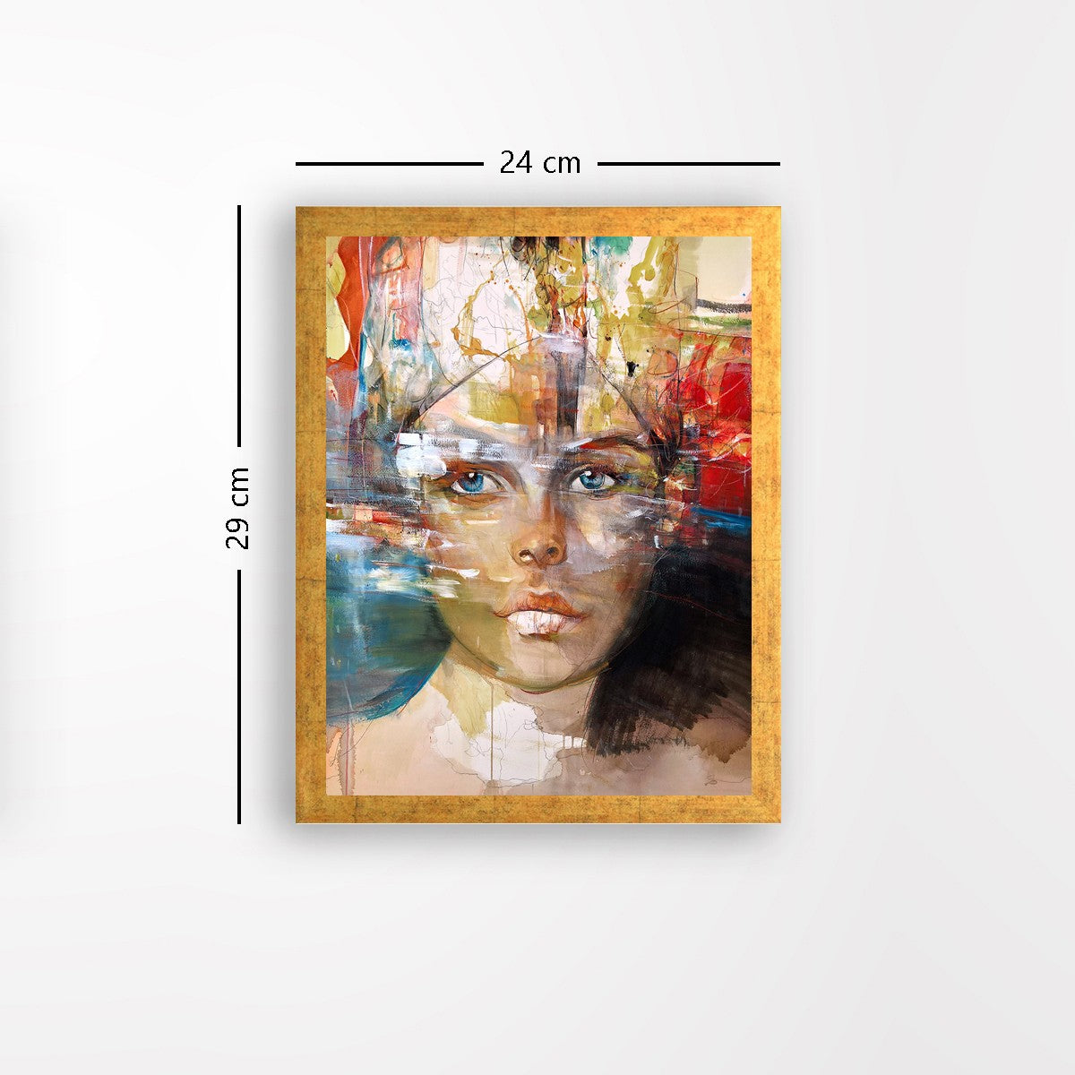 Quadro Decorativo MDF Emoldurado - Arte Multicolor 24x29cm com Moldura de Madeira 2cm