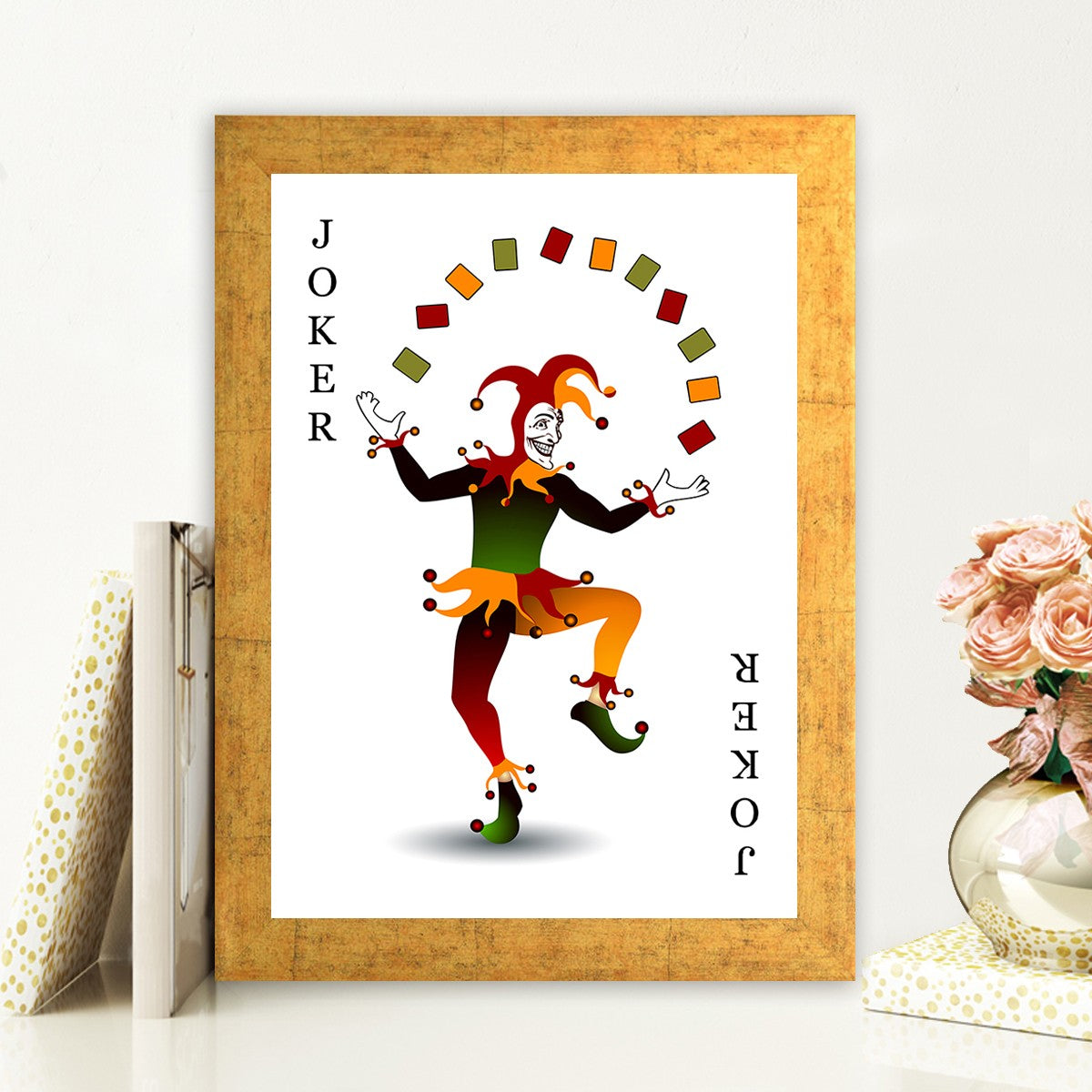 Quadro Decorativo MDF Emoldurado - Arte Multicolor 24x29cm com Moldura de Madeira 2cm