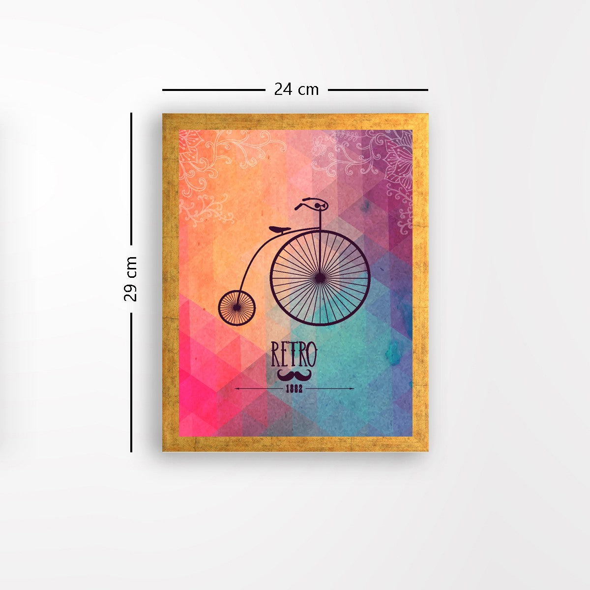 Quadro Decorativo MDF Emoldurado - Arte Multicolor 24x29cm com Moldura de Madeira 2cm