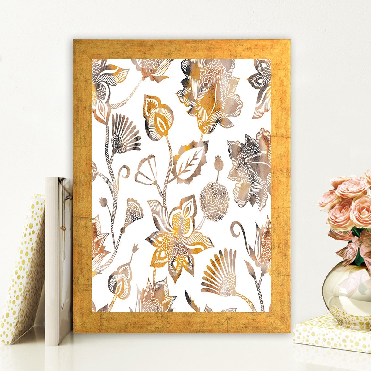 Quadro Decorativo MDF Emoldurado - Arte Multicolor 24x29cm com Moldura de Madeira 2cm