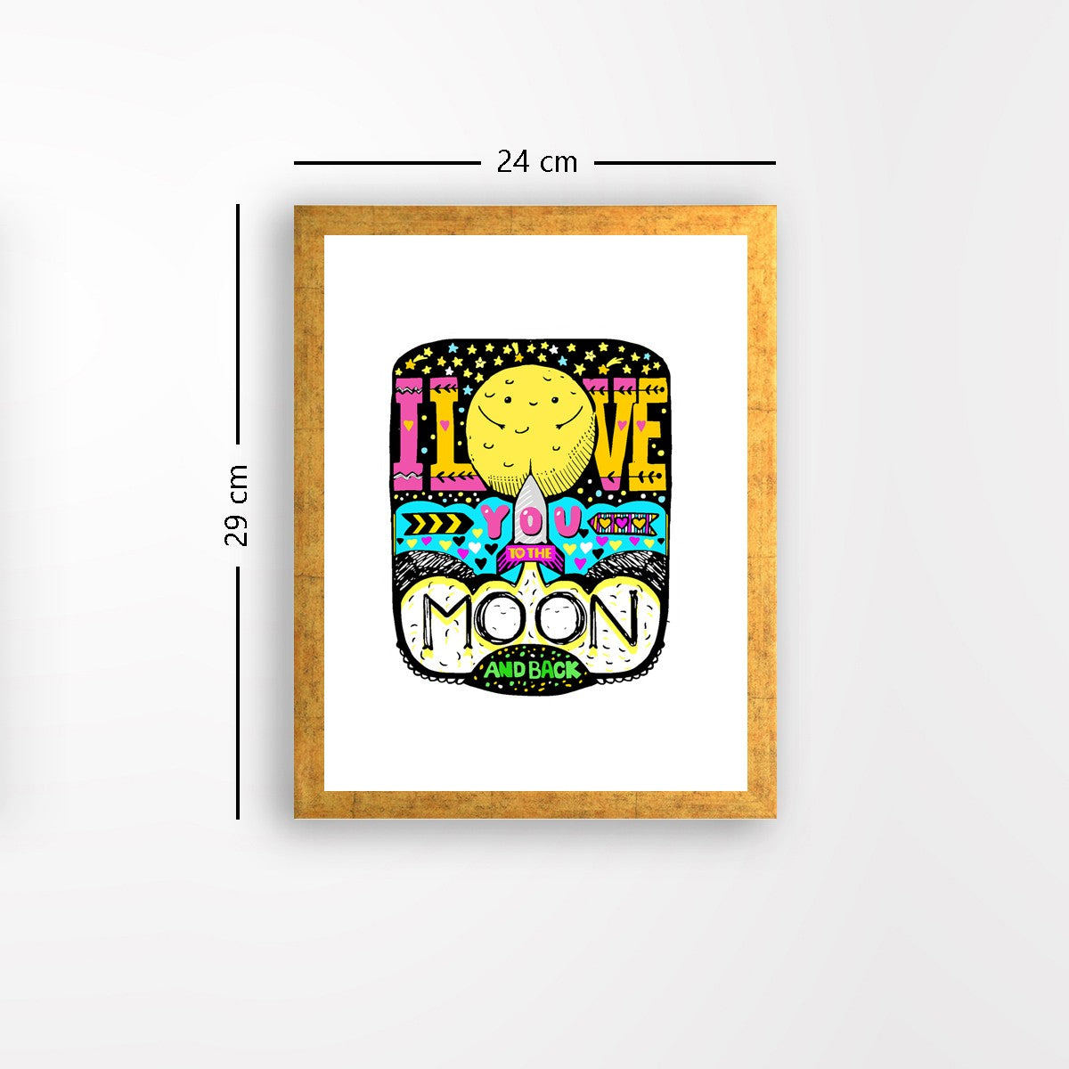 Quadro Decorativo MDF Emoldurado - Arte Multicolor 24x29cm com Moldura de Madeira 2cm