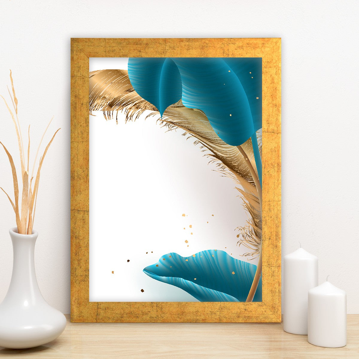 Quadro Decorativo MDF Emoldurado - Arte Multicolor 24x29cm com Moldura de Madeira 2cm