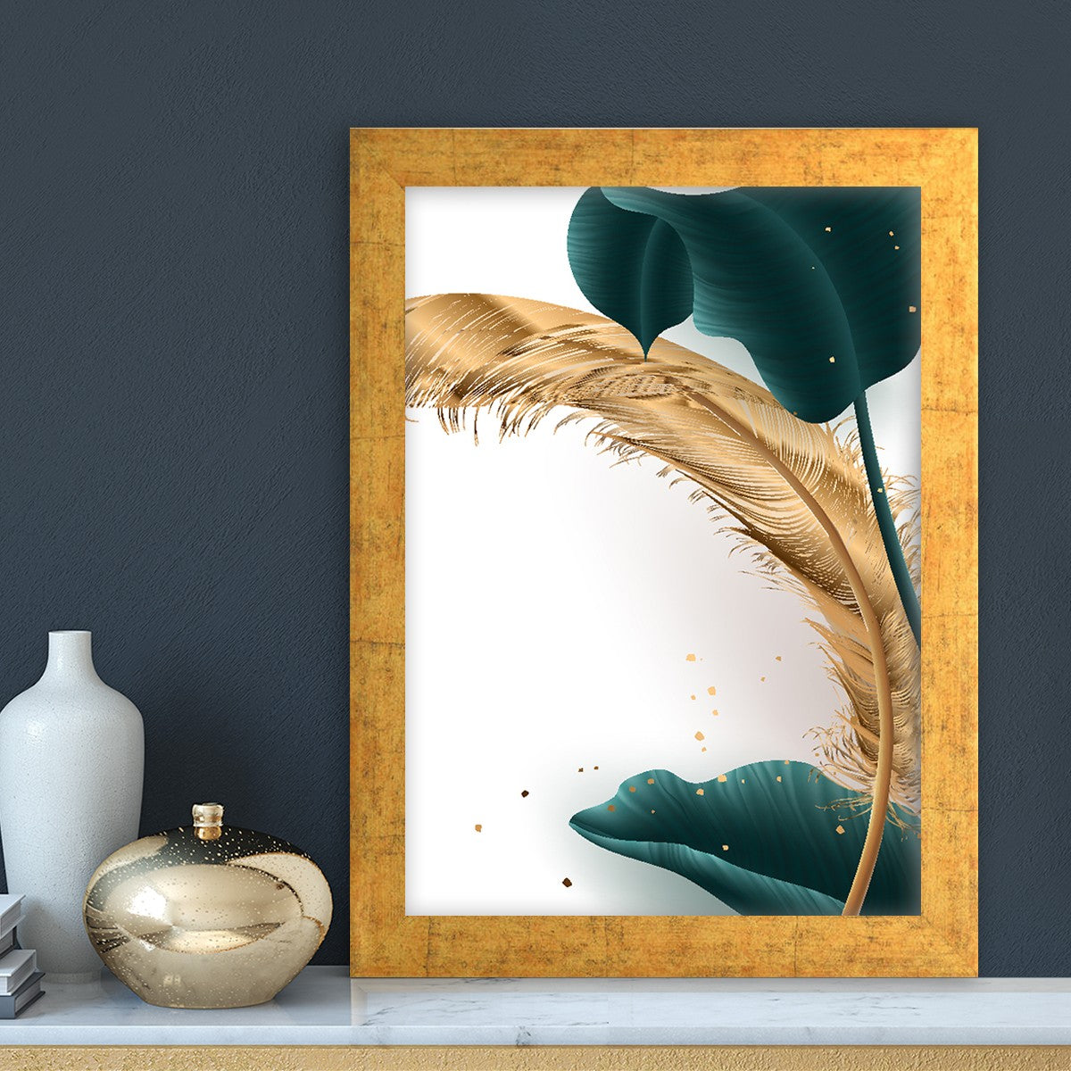 Quadro Decorativo MDF Emoldurado - Arte Multicolor 24x29cm com Moldura de Madeira 2cm