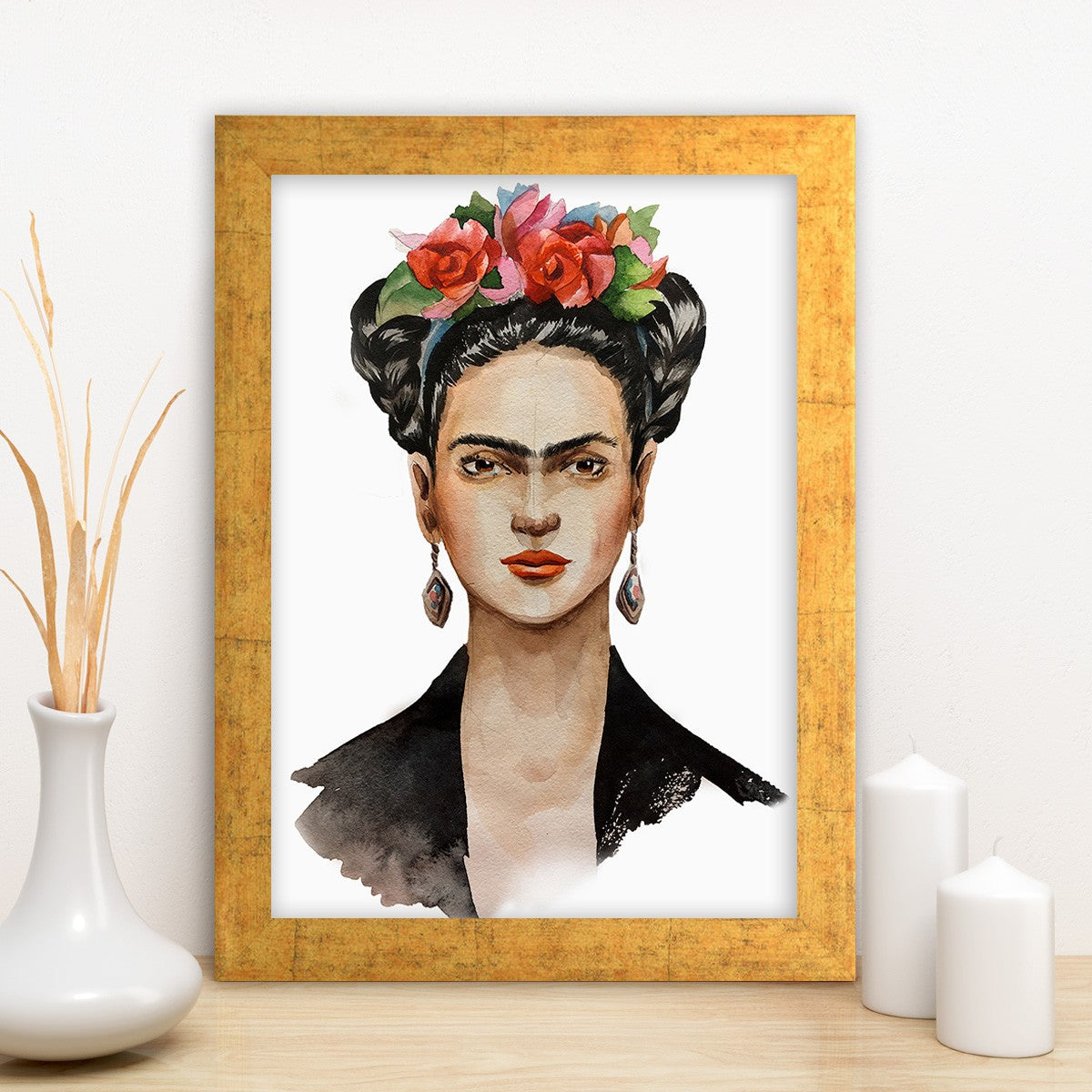 Quadro Decorativo MDF Emoldurado - Arte Multicolor 24x29cm com Moldura de Madeira 2cm