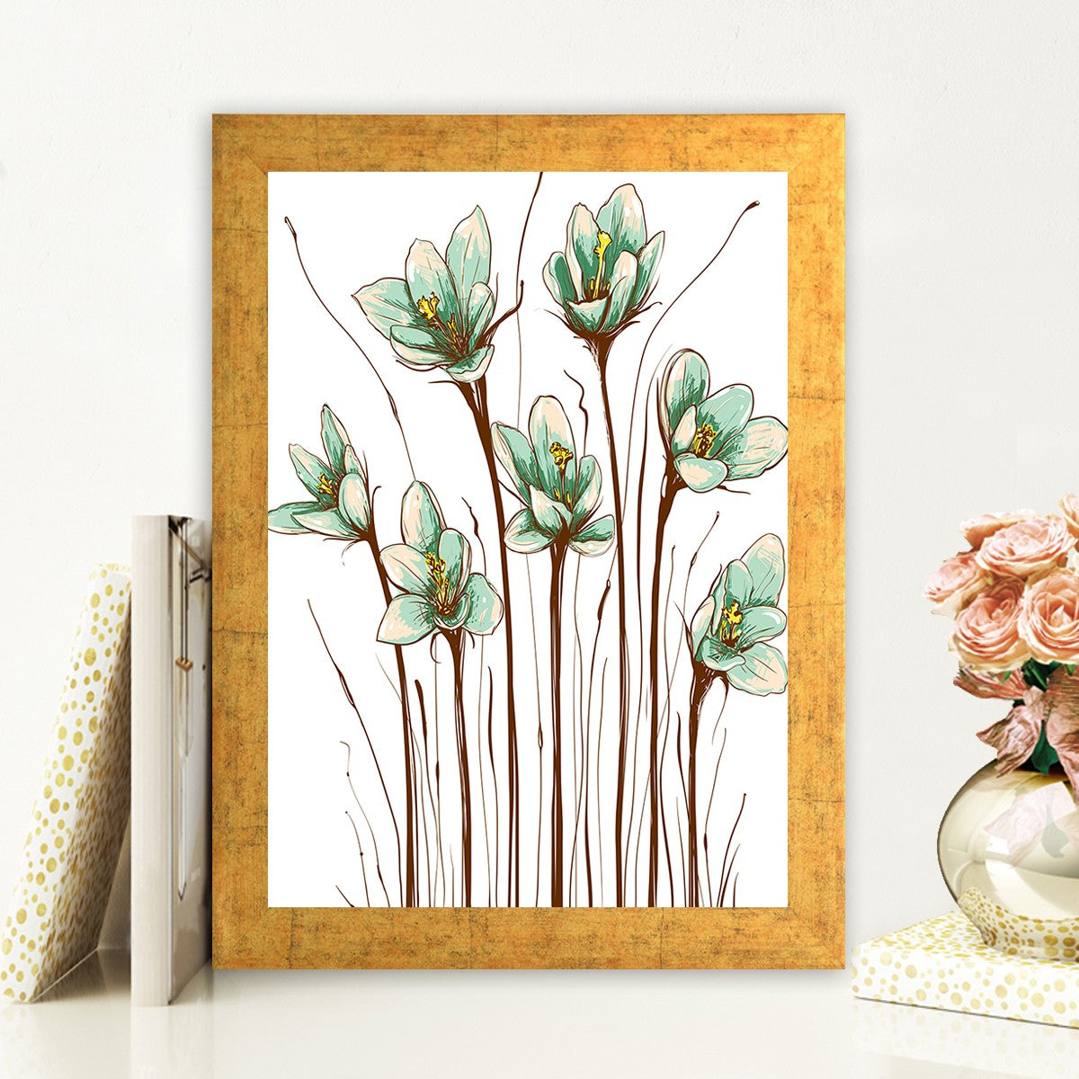 Quadro Decorativo MDF Emoldurado - Arte Multicolor 24x29cm com Moldura de Madeira 2cm