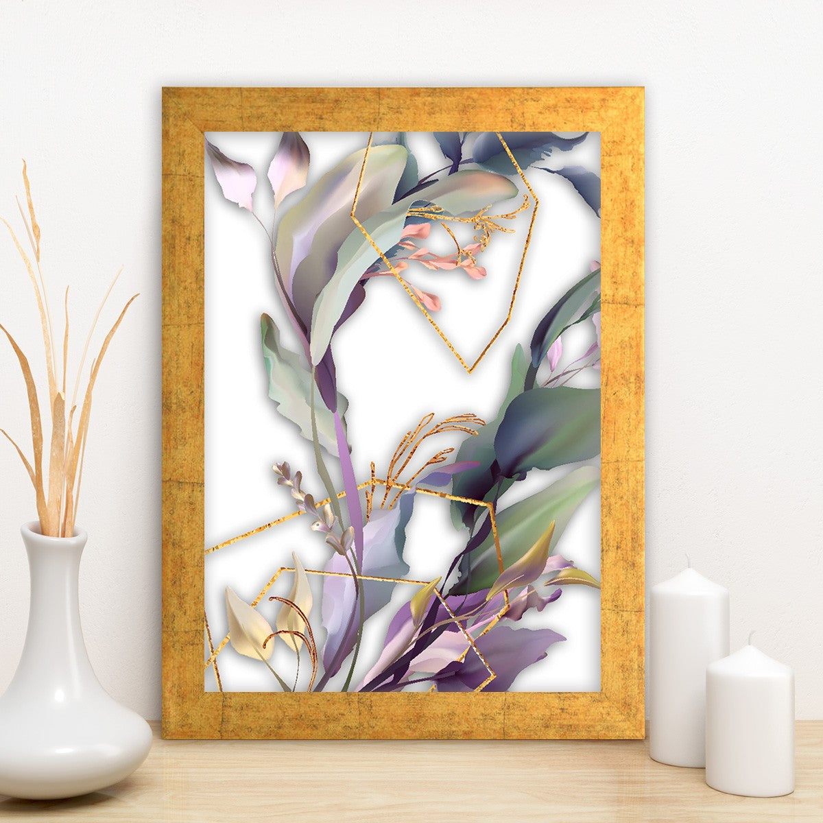 Quadro Decorativo MDF Emoldurado - Arte Multicolor 24x29cm com Moldura de Madeira 2cm