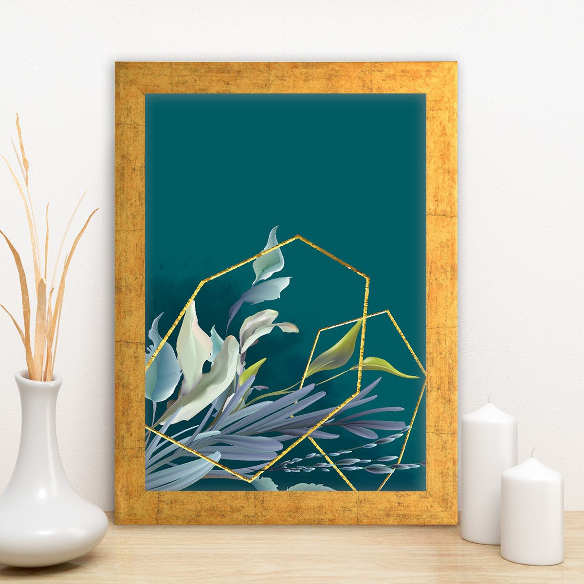 Quadro Decorativo MDF Emoldurado - Arte Multicolor 24x29cm com Moldura de Madeira 2cm