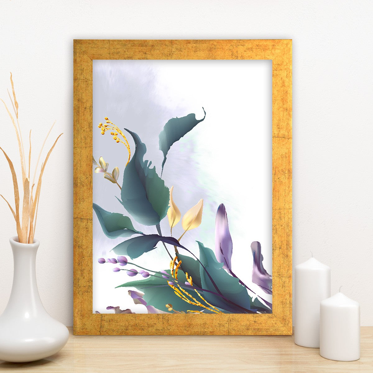 Quadro Decorativo MDF Emoldurado - Arte Multicolor 24x29cm com Moldura de Madeira 2cm