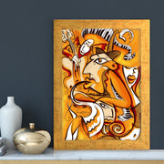 Quadro Decorativo MDF Emoldurado - Arte Multicolor 24x29cm com Moldura de Madeira 2cm