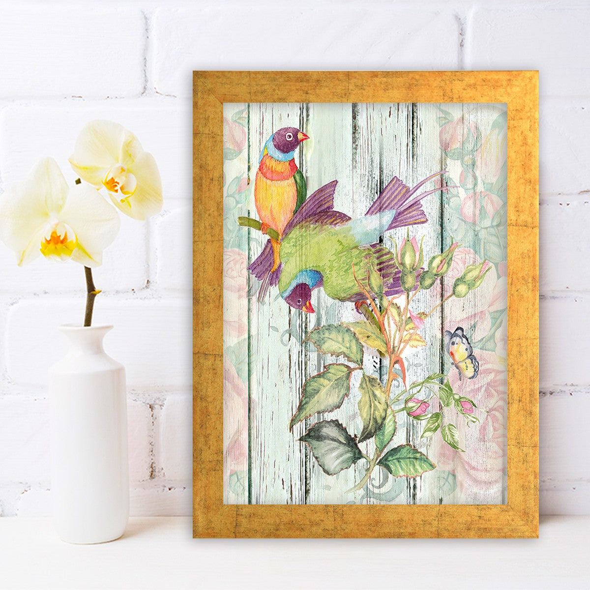 Quadro Decorativo MDF Emoldurado - Arte Multicolor 24x29cm com Moldura de Madeira 2cm