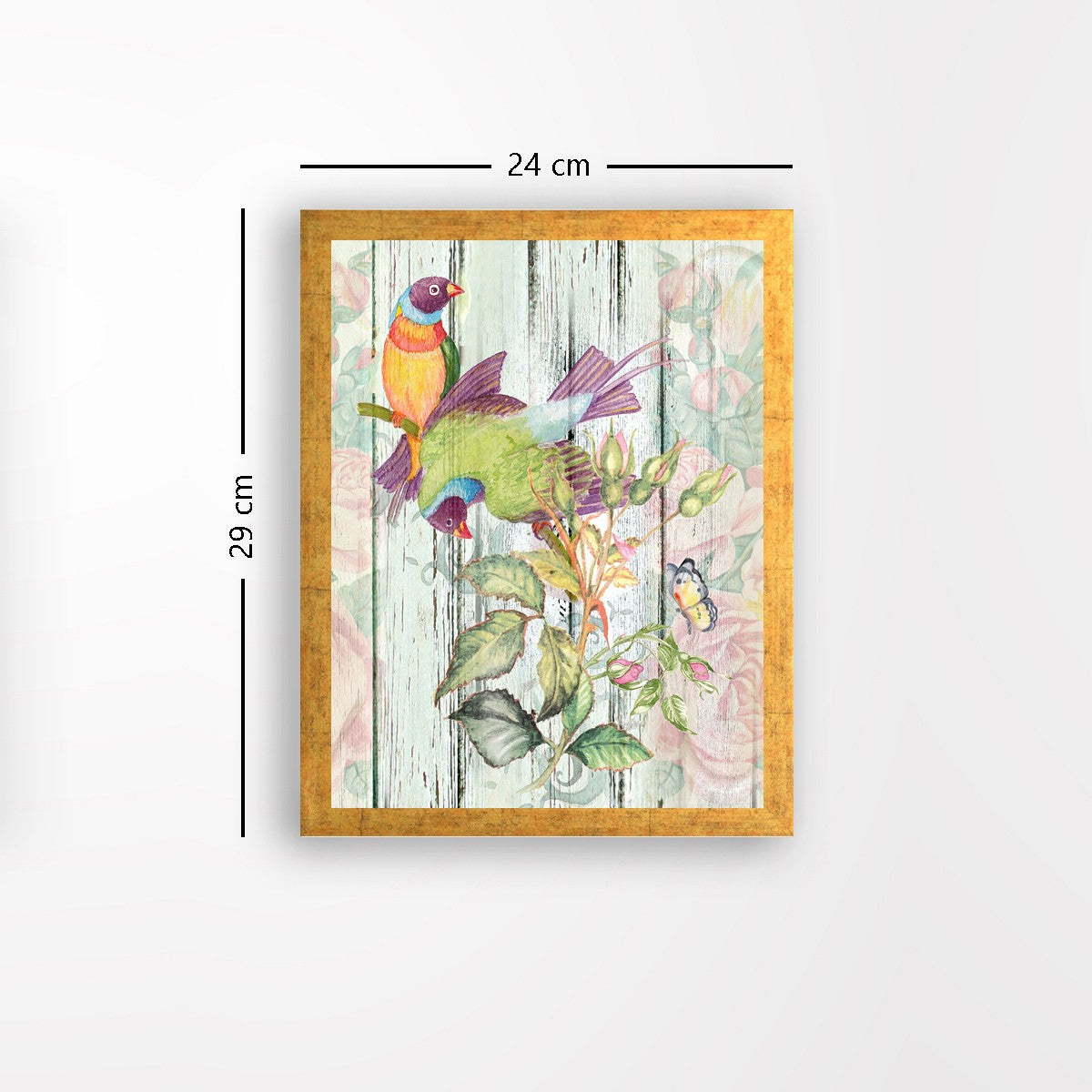 Quadro Decorativo MDF Emoldurado - Arte Multicolor 24x29cm com Moldura de Madeira 2cm