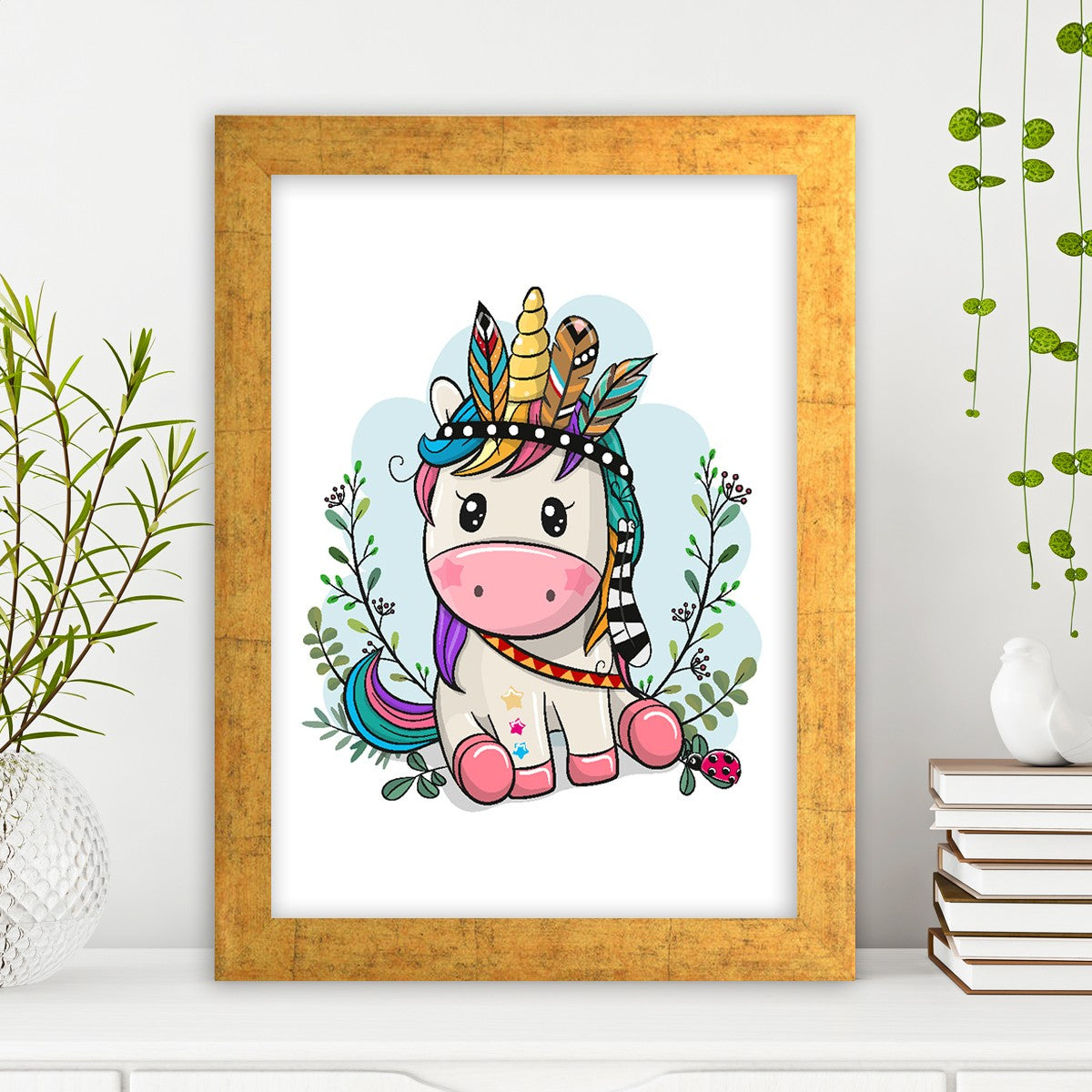 Quadro Decorativo MDF Emoldurado - Arte Multicolor 24x29cm com Moldura de Madeira 2cm