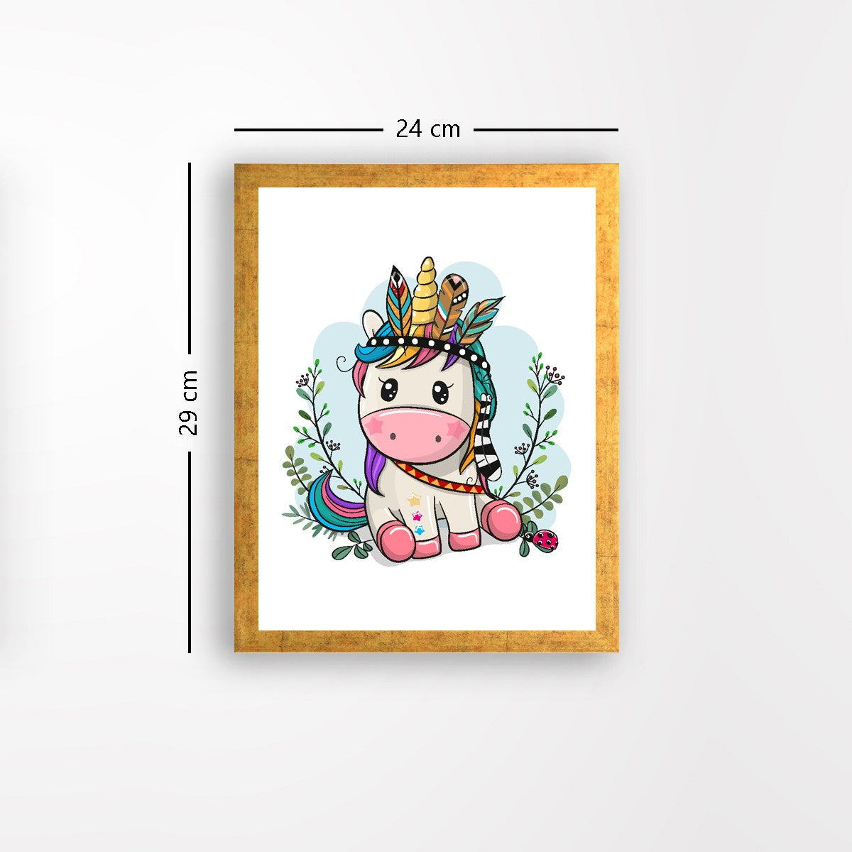 Quadro Decorativo MDF Emoldurado - Arte Multicolor 24x29cm com Moldura de Madeira 2cm