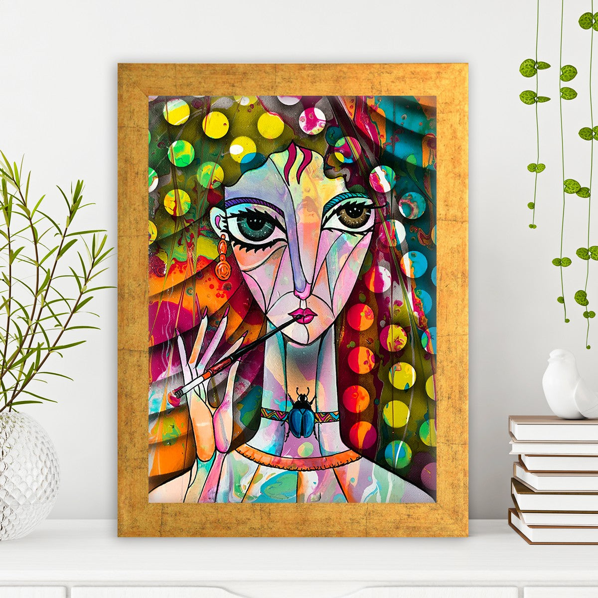 Quadro Decorativo MDF Emoldurado - Arte Multicolor 24x29cm com Moldura de Madeira 2cm