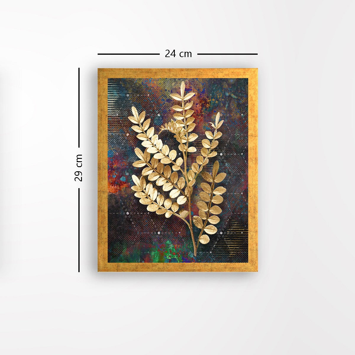 Quadro Decorativo MDF Emoldurado - Arte Multicolor 24x29cm com Moldura de Madeira 2cm