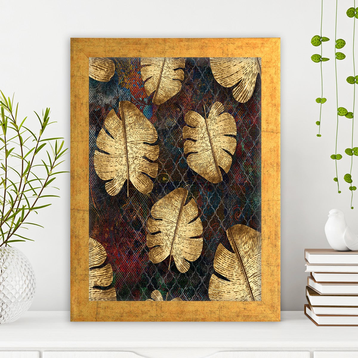 Quadro Decorativo MDF Emoldurado - Arte Multicolor 24x29cm com Moldura de Madeira 2cm