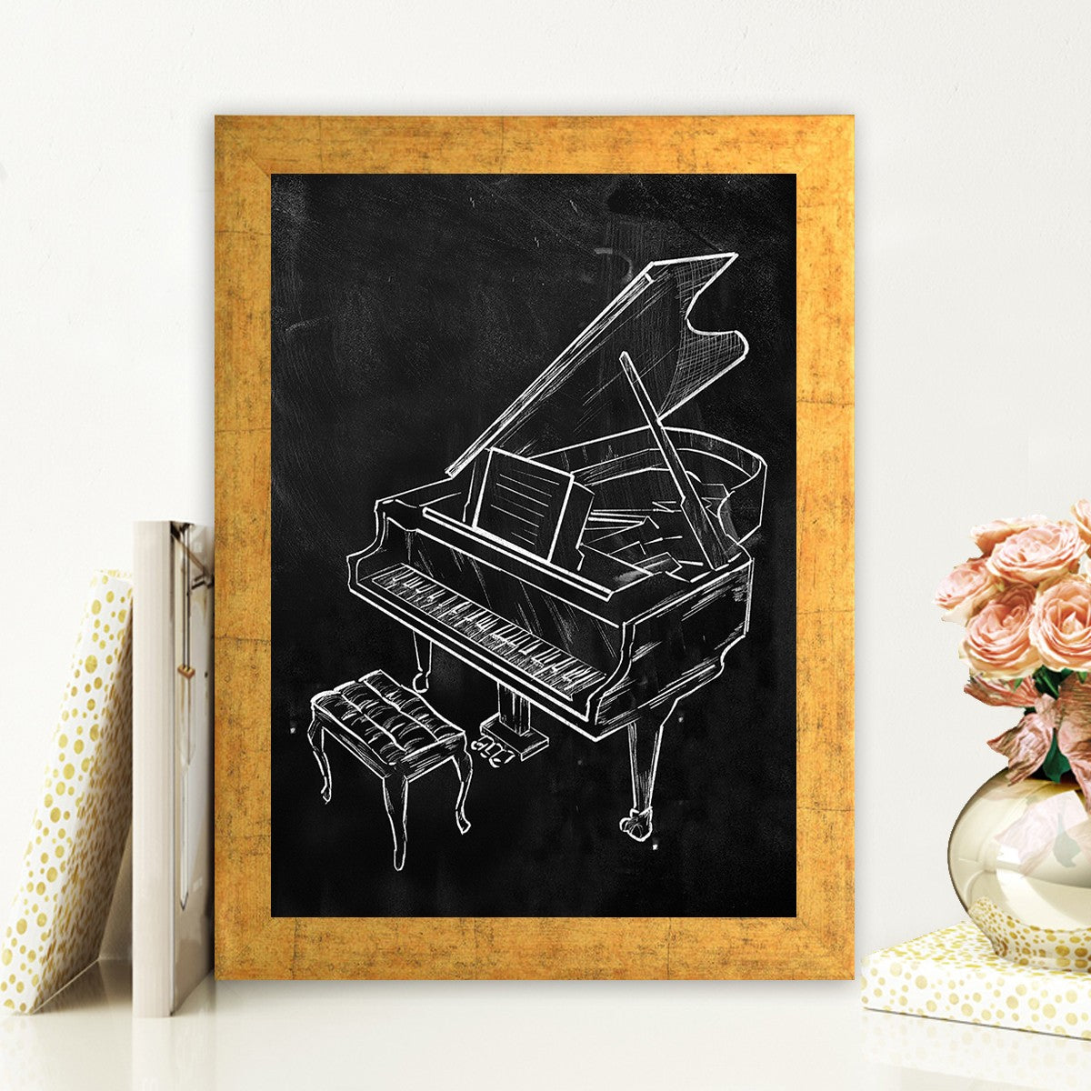 Quadro Decorativo MDF Emoldurado - Arte Multicolor 24x29cm com Moldura de Madeira 2cm