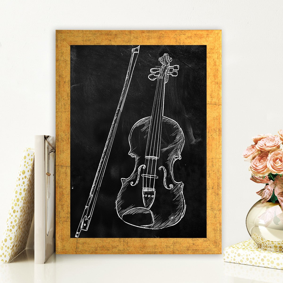 Quadro Decorativo MDF Emoldurado - Arte Multicolor 24x29cm com Moldura de Madeira 2cm