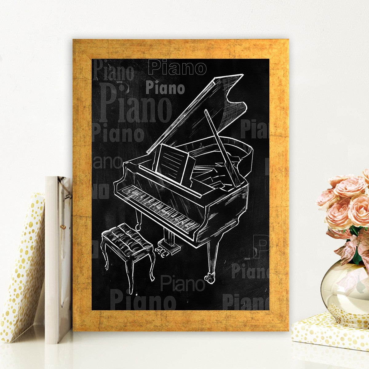 Quadro Decorativo MDF Emoldurado - Arte Multicolor 24x29cm com Moldura de Madeira 2cm