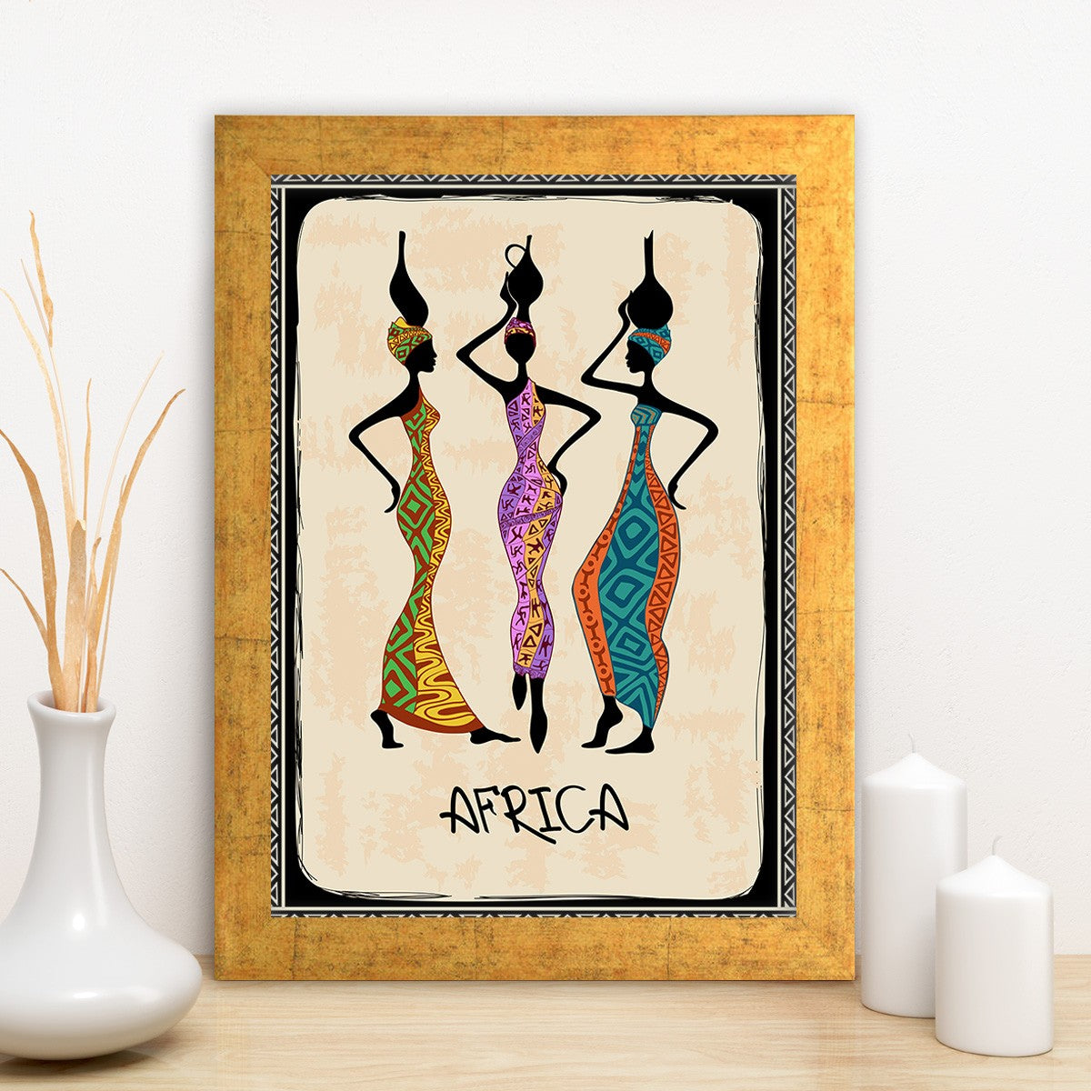 Quadro Decorativo MDF Emoldurado - Arte Multicolor 24x29cm com Moldura de Madeira 2cm