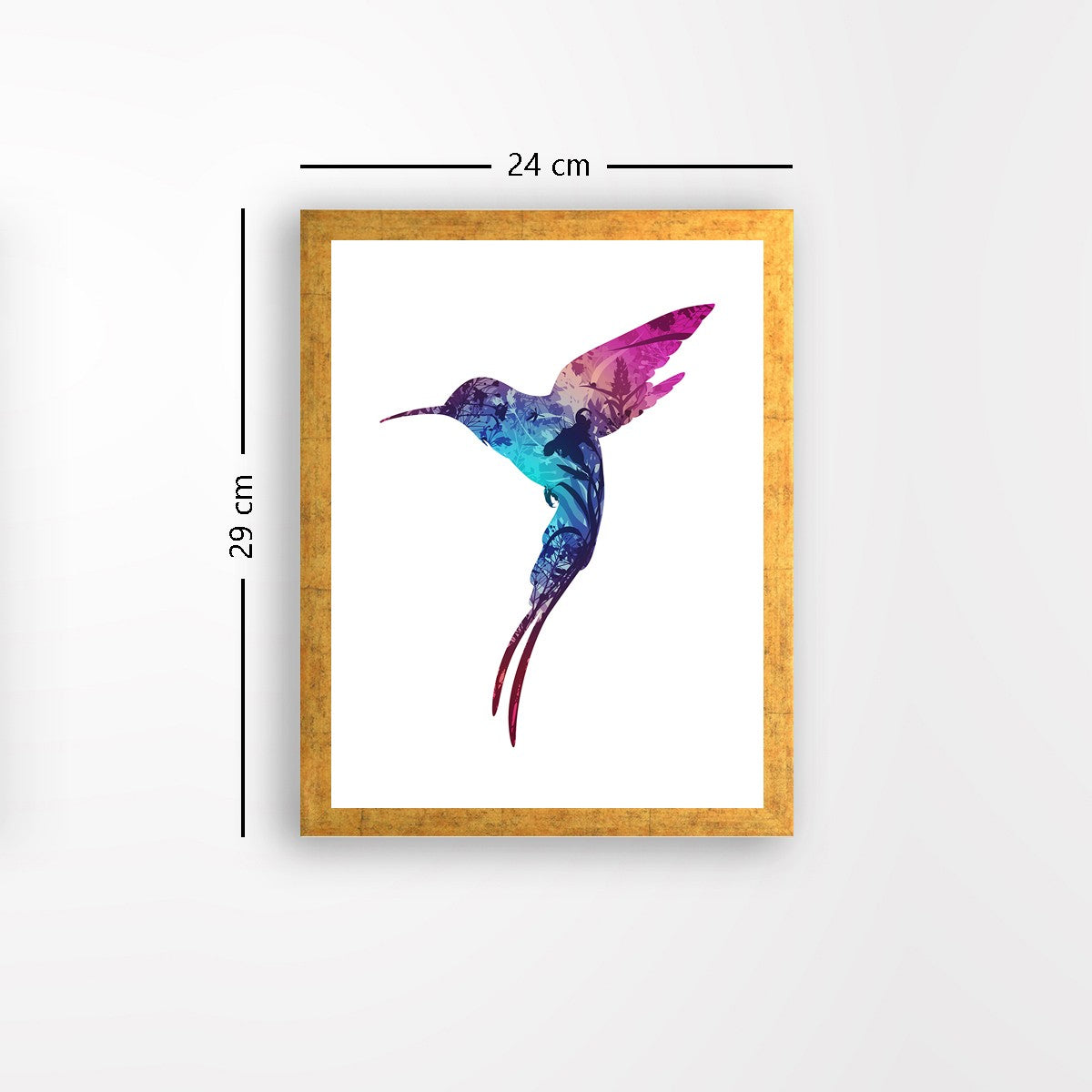 Quadro Decorativo MDF Emoldurado - Arte Multicolor 24x29cm com Moldura de Madeira 2cm