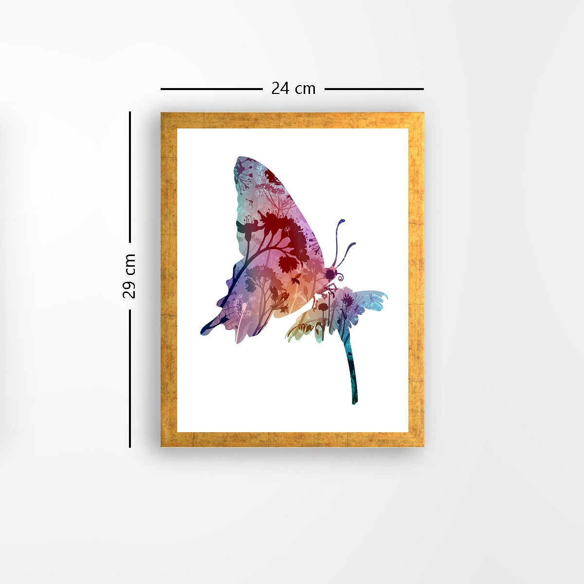 Quadro Decorativo MDF Emoldurado - Arte Multicolor 24x29cm com Moldura de Madeira 2cm