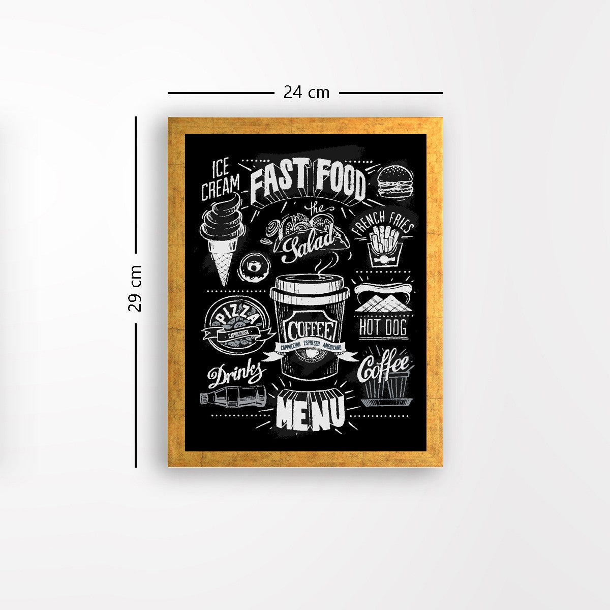 Quadro Decorativo MDF Emoldurado - Arte Multicolor 24x29cm com Moldura de Madeira 2cm