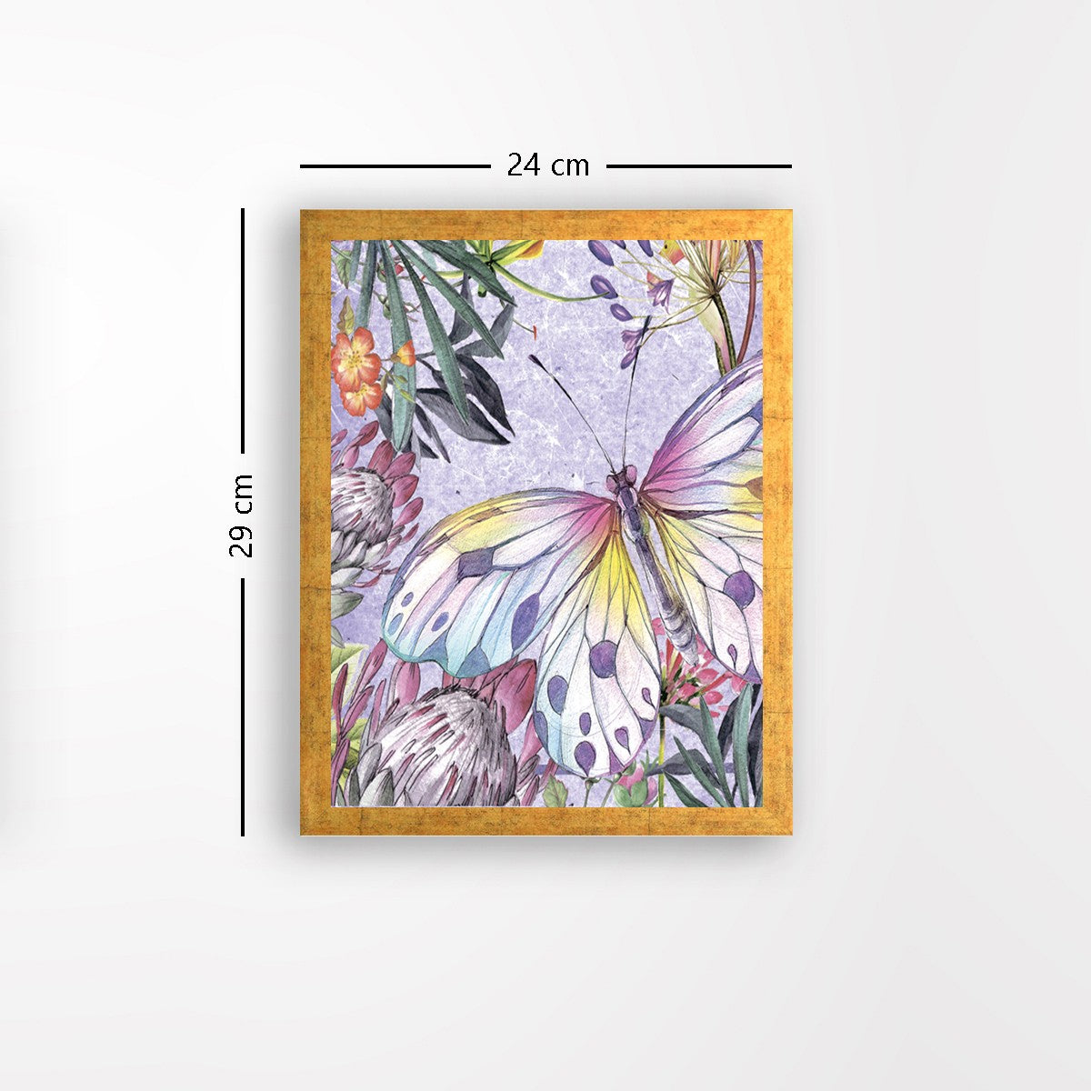 Quadro Decorativo MDF Emoldurado - Arte Multicolor 24x29cm com Moldura de Madeira 2cm